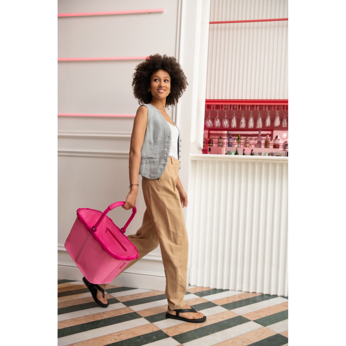 Koszyk CARRYBAG FRAME, twist pink