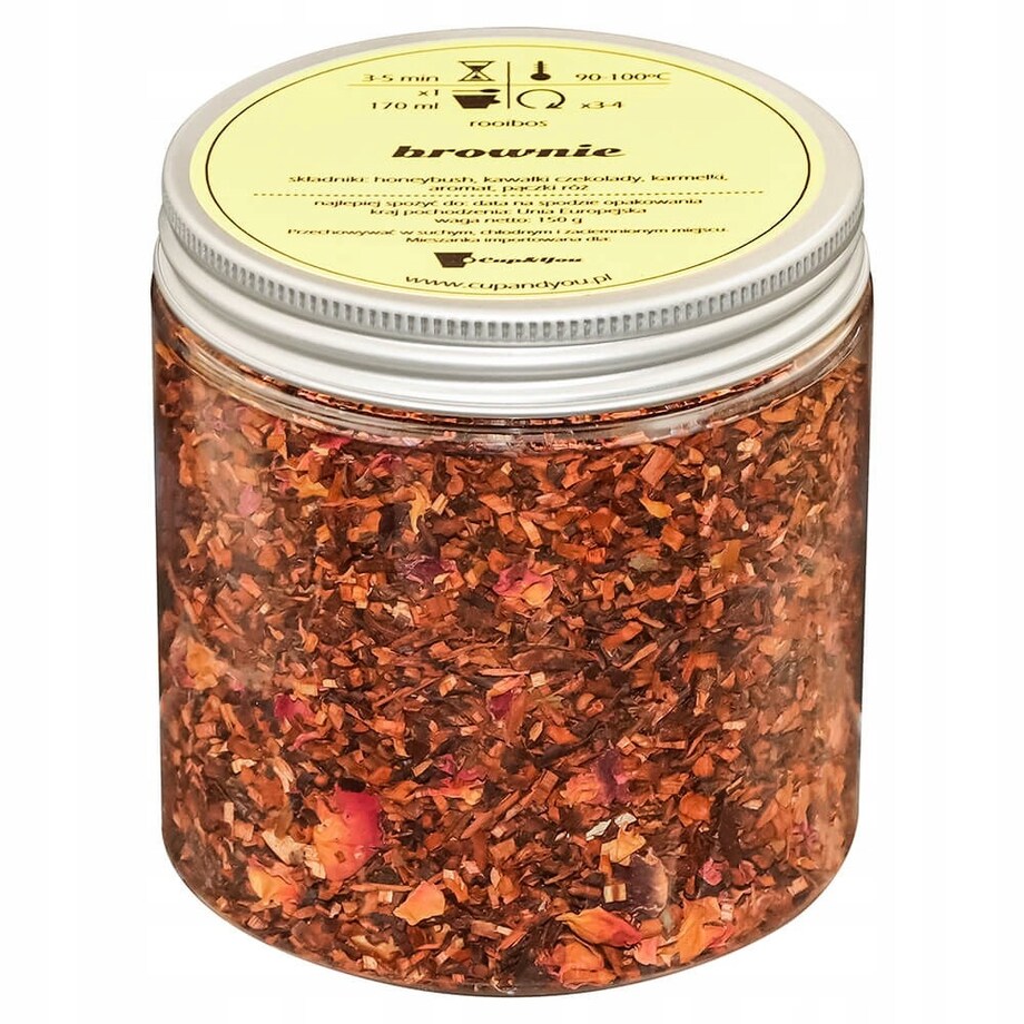 Herbata rooibos z czerwonokrzewu BROWNIE o słodko - czekoladowym smaku - herbata liściasta sypana mieszanka napar susz - gotowa na prezent upominek