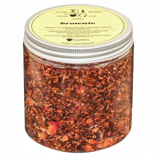 Herbata rooibos z czerwonokrzewu BROWNIE o słodko - czekoladowym smaku - herbata liściasta sypana mieszanka napar susz - gotowa na prezent upominek