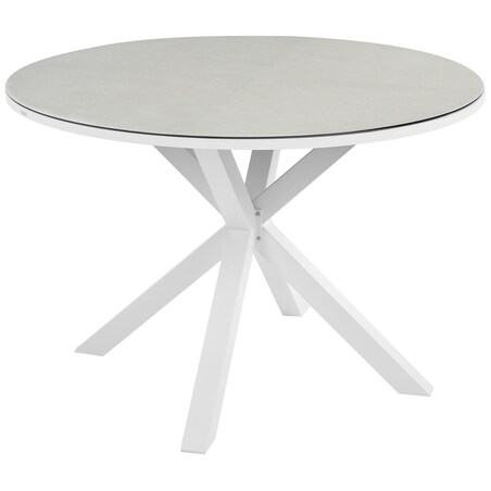 Stół ogrodowy MALETTO 120 cm 120 cm Szkło Beżowoszary