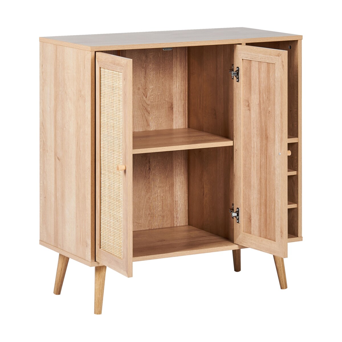 Szafka dwudrzwiowa fronty rattanowe jasne drewno PAGET