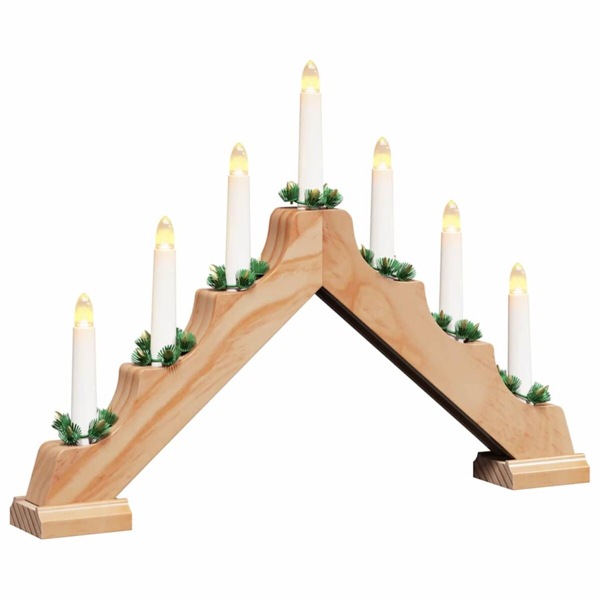 vidaXL Mostek ze świecami bożonarodzeniowymi 3 pcs Brązowy