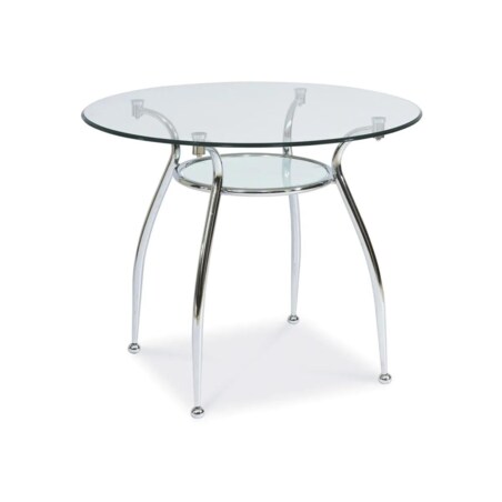 Stół FINEZJA A 90x90 transparentny/chrom