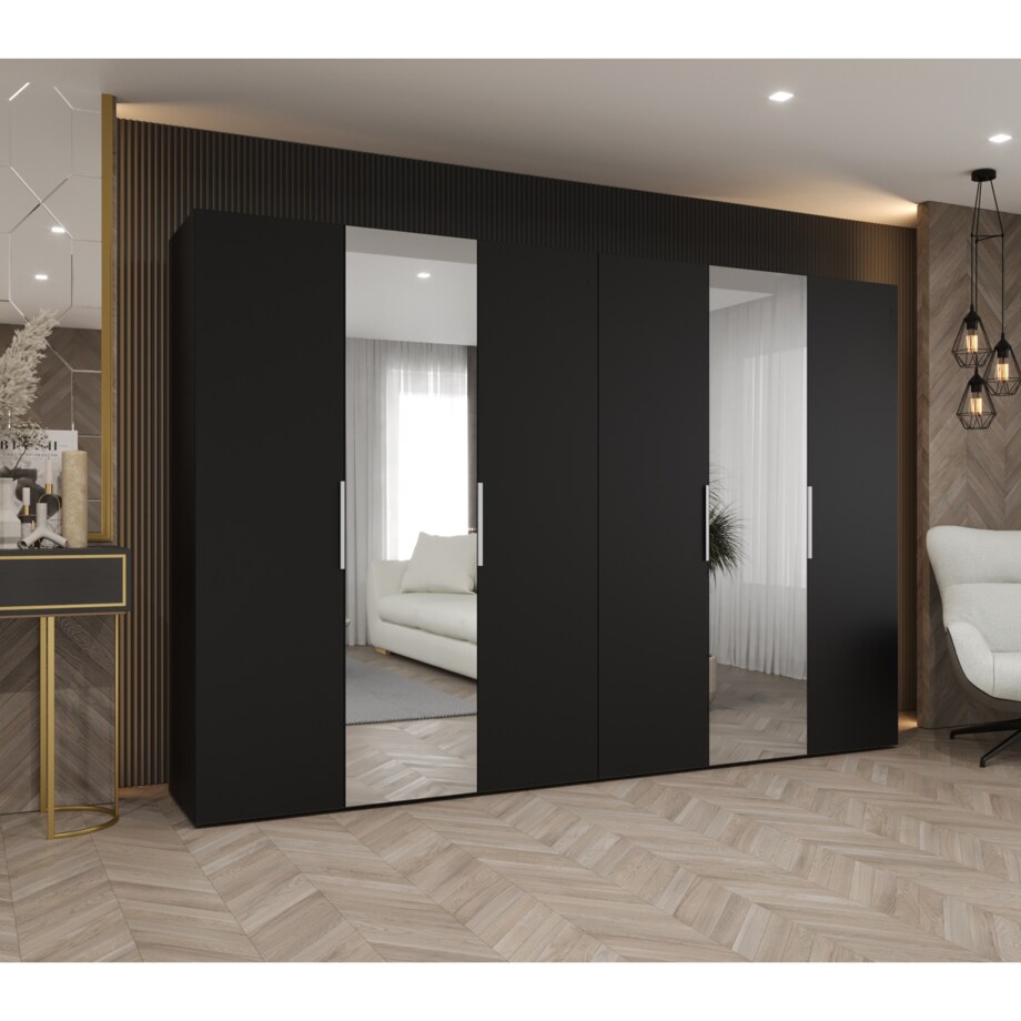 Szafa uchylna otwierana MARBELLA 2 300 wys. 202 cm Czarny + u. Kaszmir