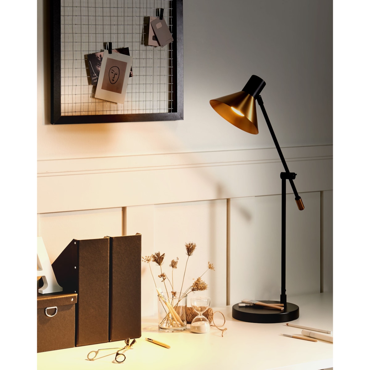 Lampa biurkowa PINKEEN Metal Złoty