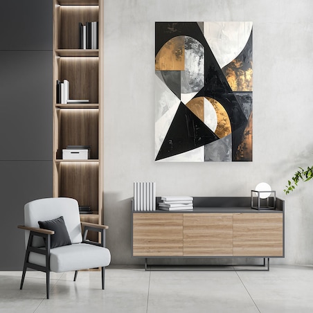 Obraz do salonu sypialni, Abstrakcja tekstura figury geometryczne czarny
