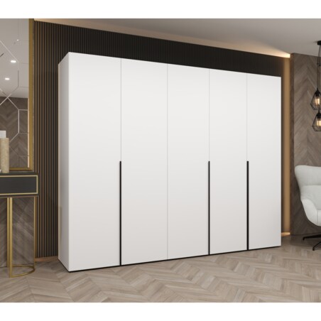 Szafa uchylna otwierana ALICANTE 1 250 wys. 202 cm Biały + u. Czarny