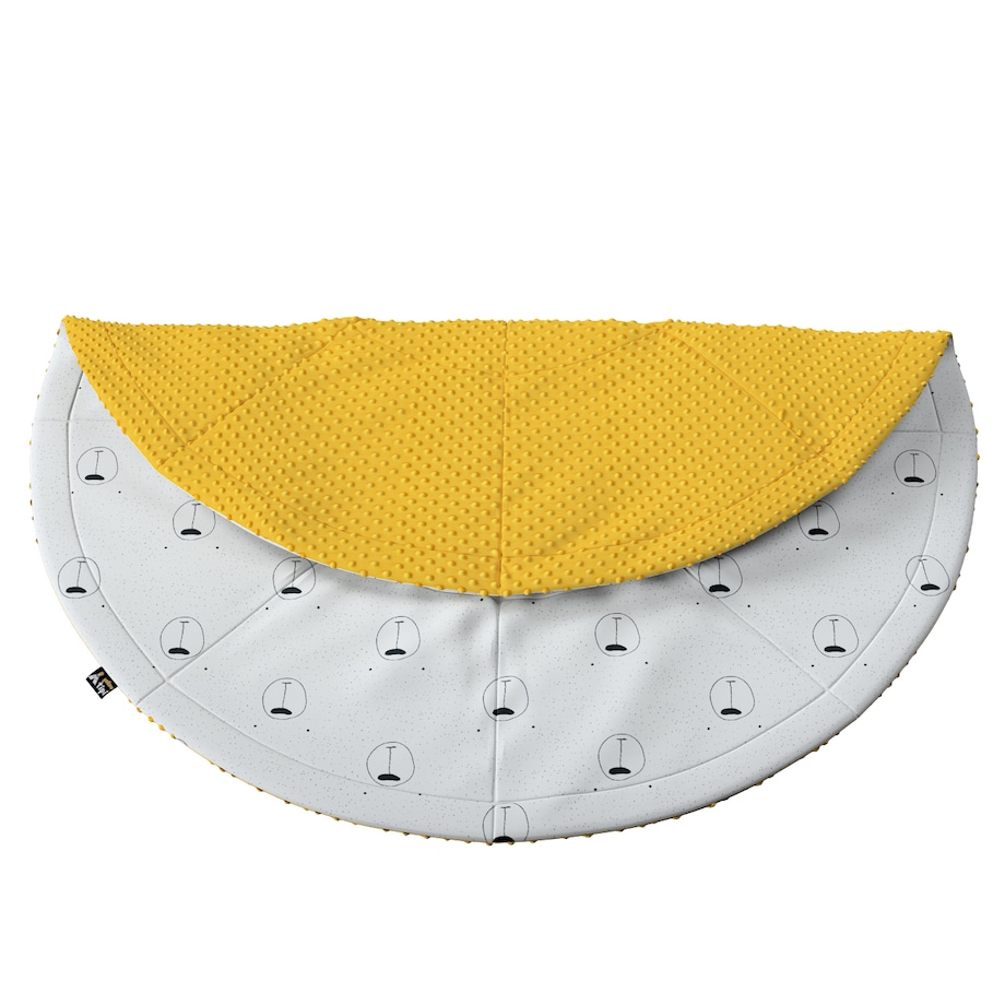 Mata okrągła, ecru-czarny, 130cm, Magic Collection