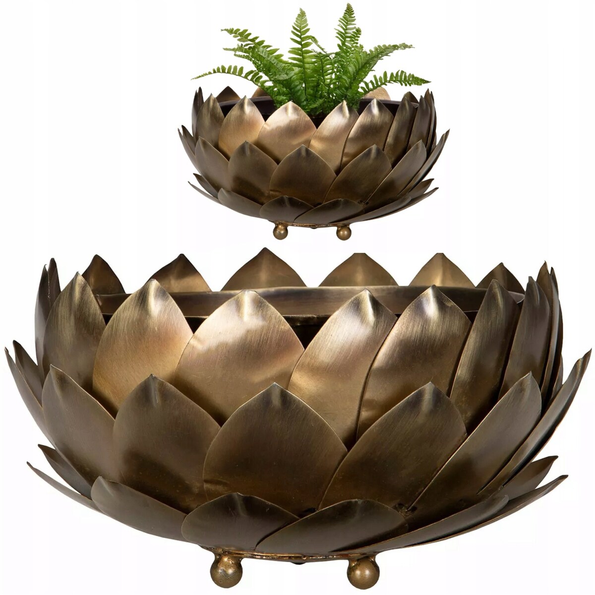 DONICZKA NA BONSAI 22cm ZŁOTA DUŻA loft osłonka metalowa do salonu domu