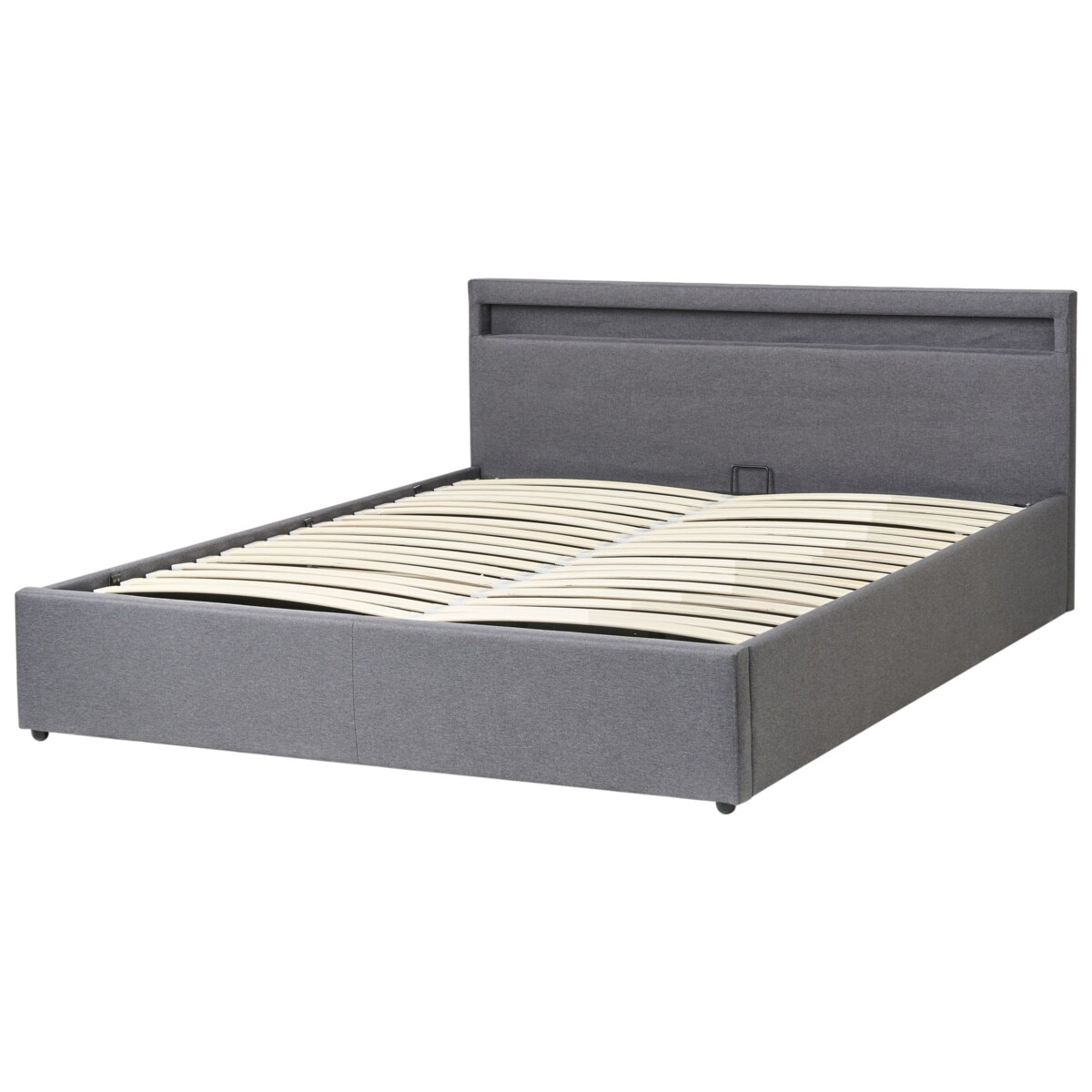 Łóżko LED z pojemnikiem ARMELLE 160 x 200 cm Ciemnoszary