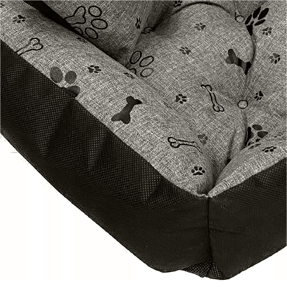 Legowisko Dla Psa Kanapa Posłanie 130X105 Cm Wodoodporne Poduszki Pikowane Kość Czarna
