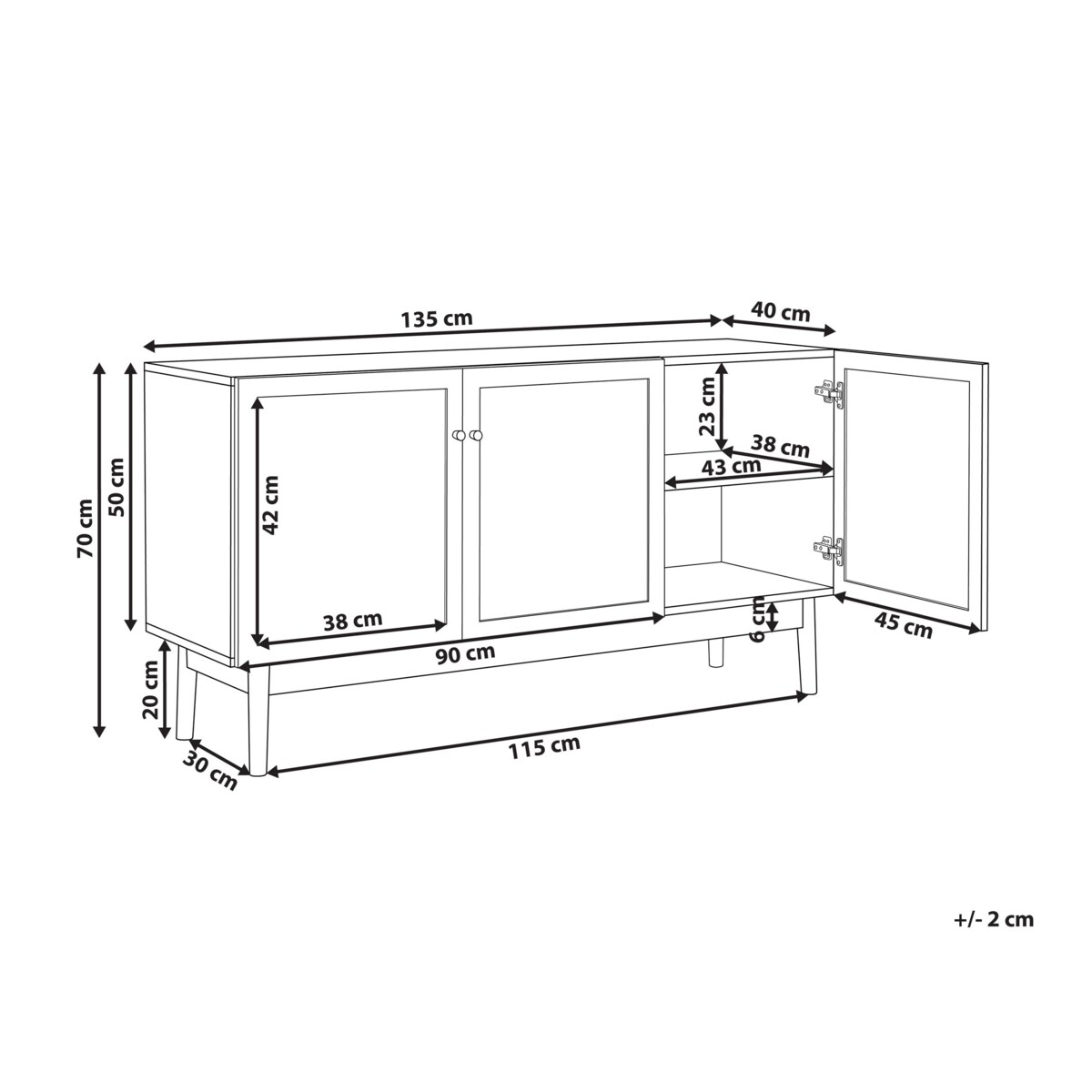 Szafka trzydrzwiowa jasne drewno NIVO