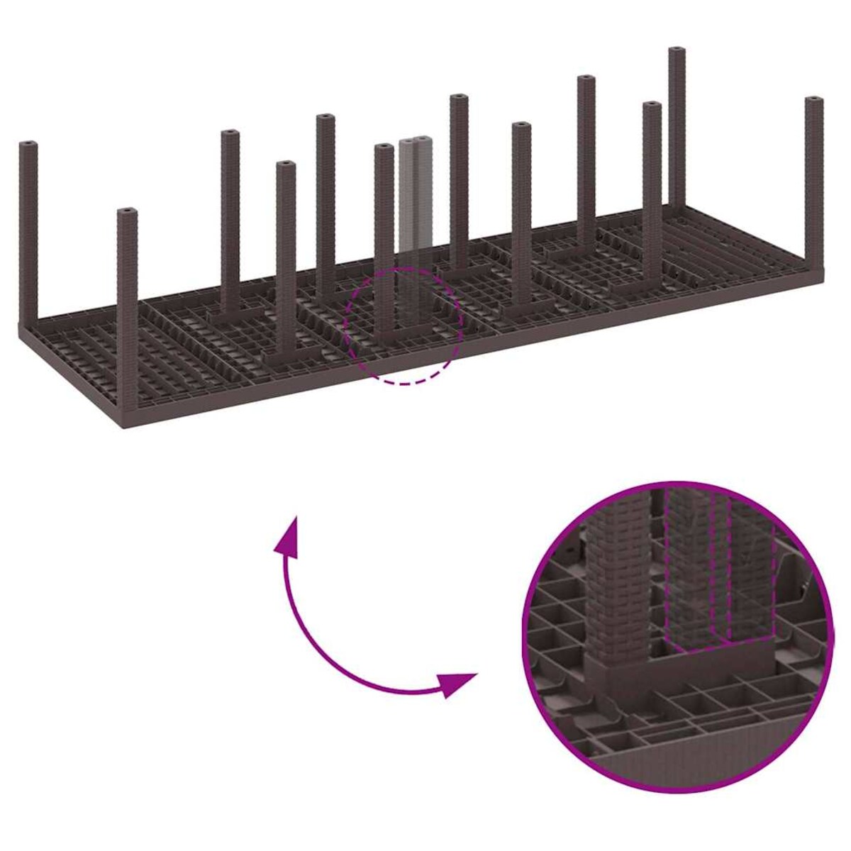 vidaXL Zestaw do jadalni w ogrodzie 11 pcs Brązowy i Jasnoszary