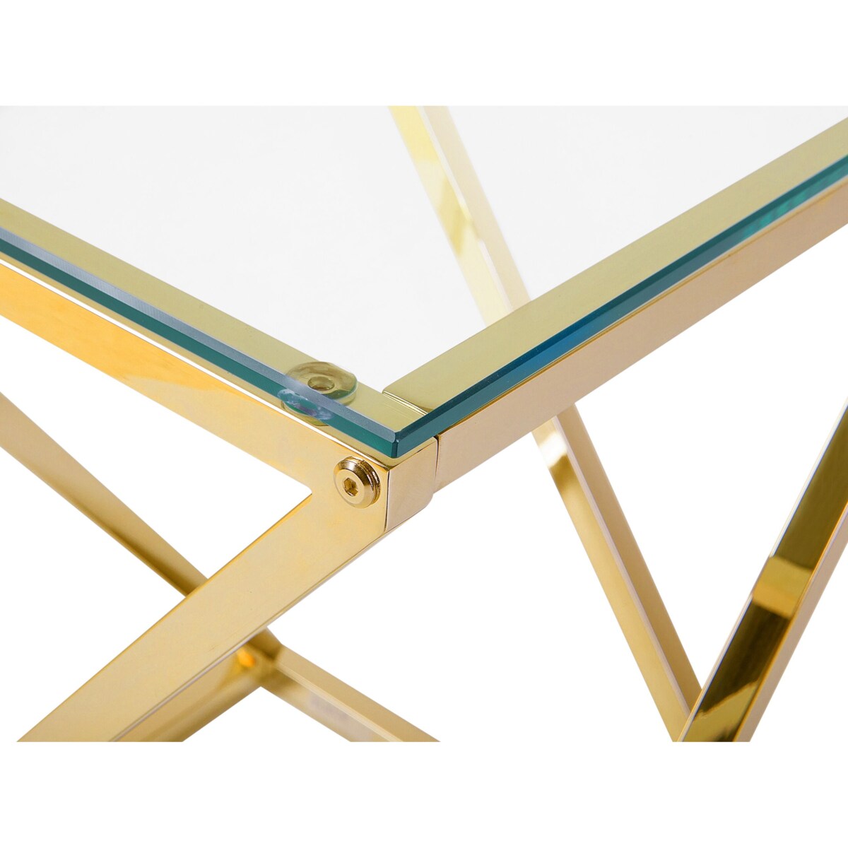 Stolik pomocniczy szklany złoty BEVERLY