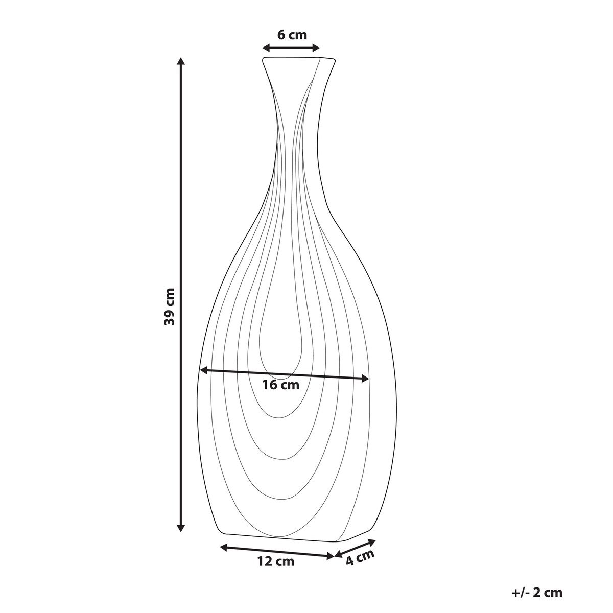 Wazon dekoracyjny THAPSUS Ceramika 39 cm Czarny
