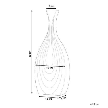 Wazon dekoracyjny THAPSUS Ceramika 39 cm Czarny