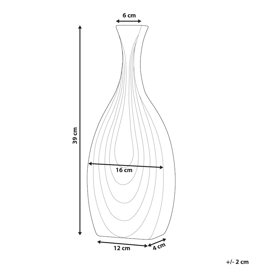 Wazon dekoracyjny THAPSUS Ceramika 39 cm Czarny