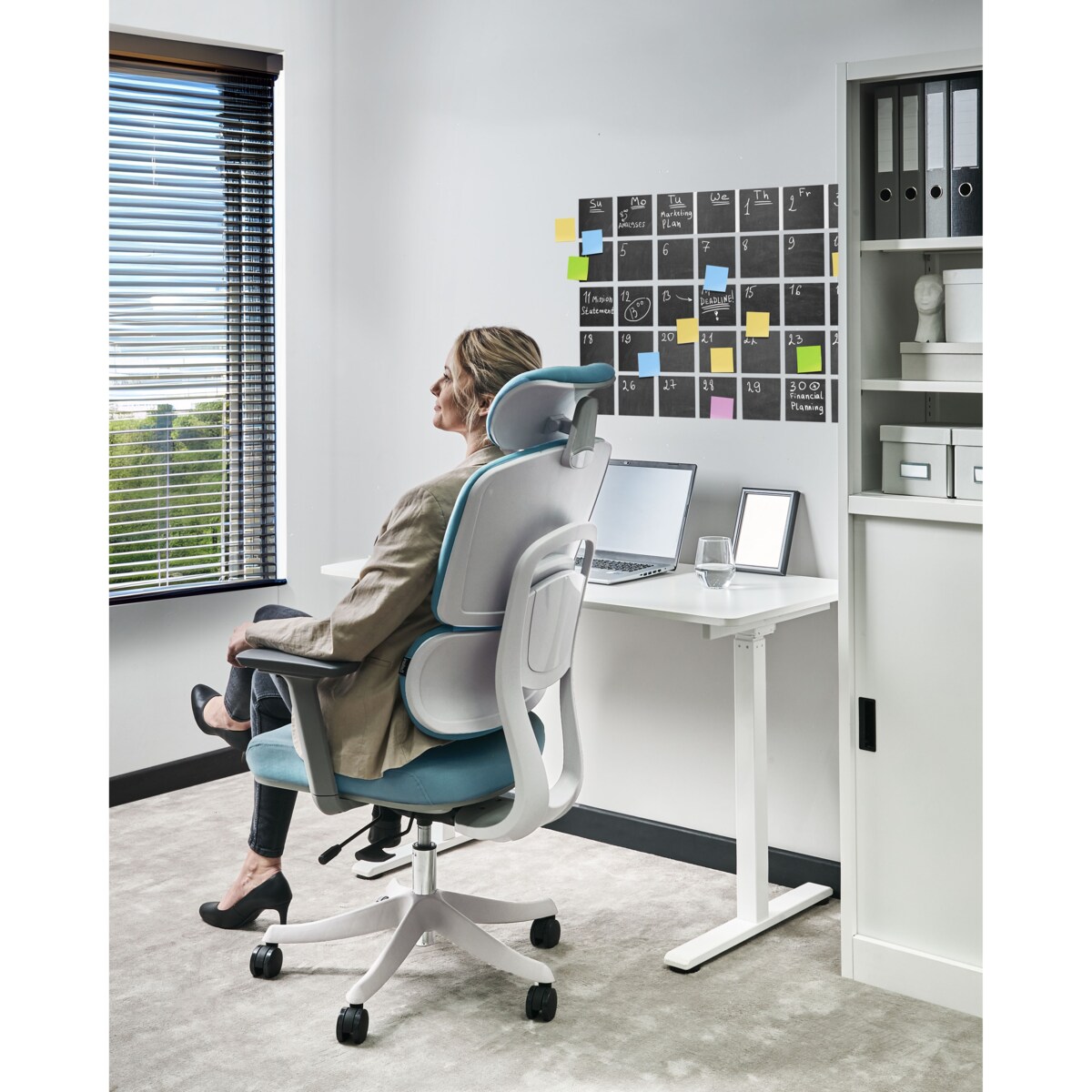 Fotel biurowy Obrotowy VISCOUNT Niebieski