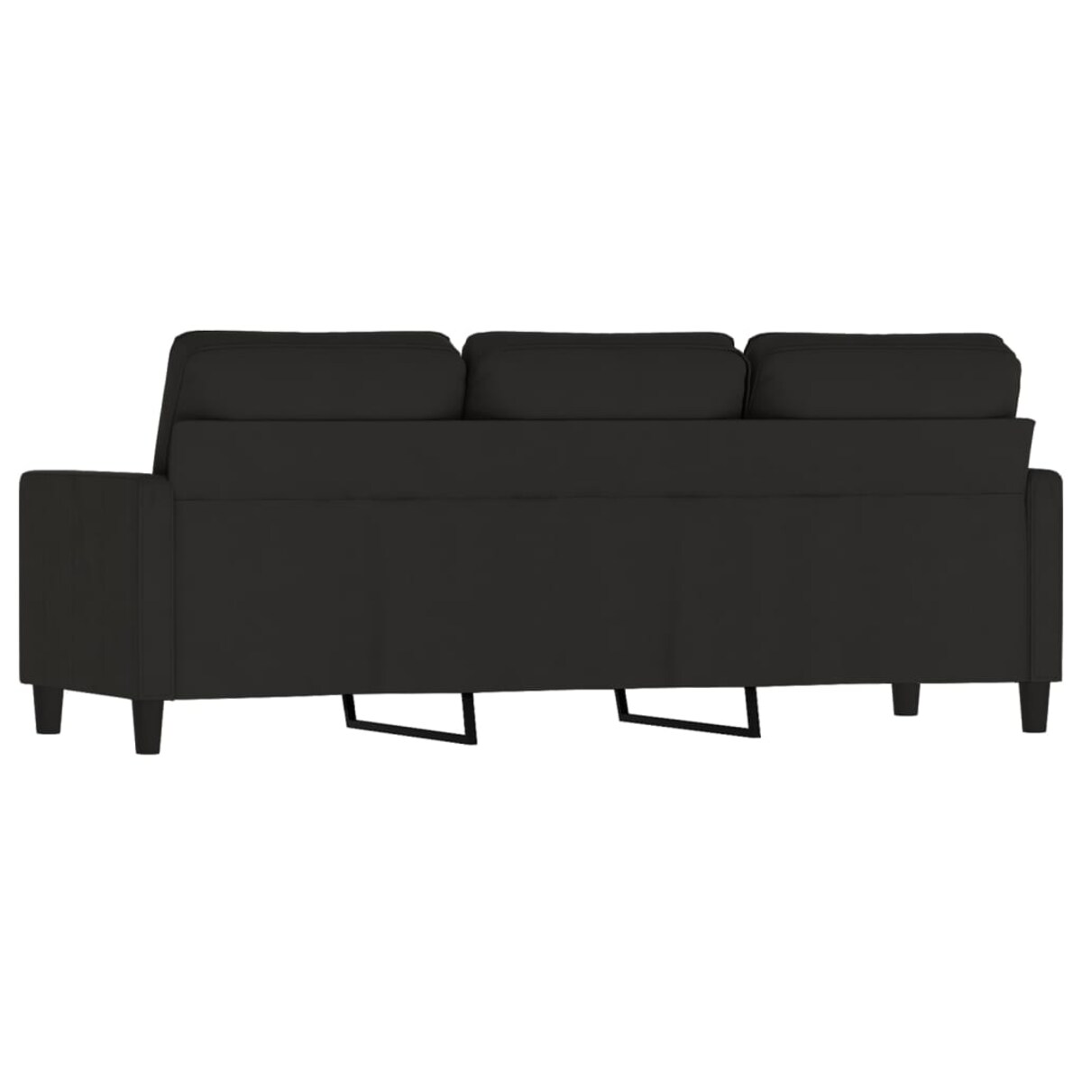 vidaXL Sofa 3-osobowa, czarny, 180 cm, tapicerowana aksamitem
