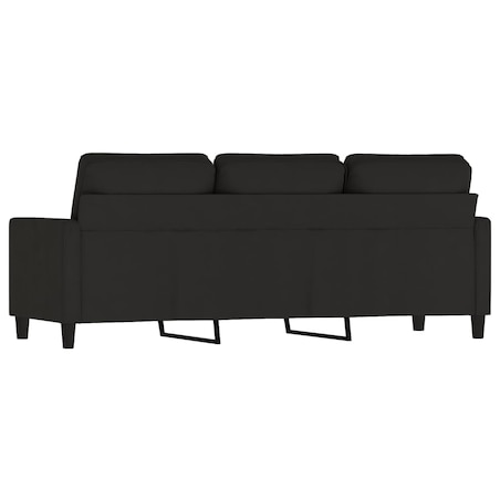vidaXL Sofa 3-osobowa, czarny, 180 cm, tapicerowana aksamitem