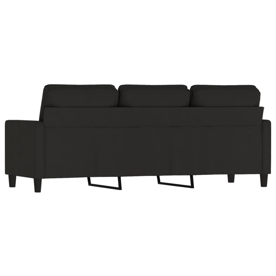 vidaXL Sofa 3-osobowa, czarny, 180 cm, tapicerowana aksamitem