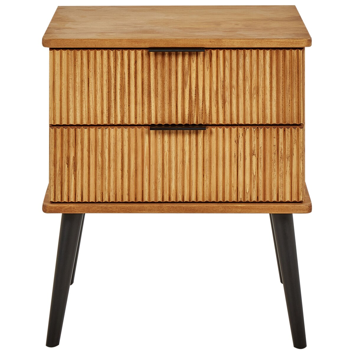 Szafka nocna 2 szuflady TIMMINS Drewno sosnowe Brązowy