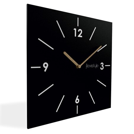 Kwadratowy zegar ścienny Scandic 30cm czarny