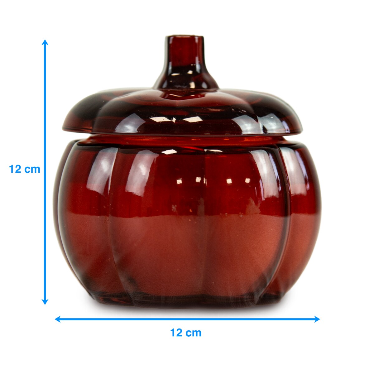 Świeca Na Halloween Jesienna Świeczka Szklana Dynia Dekoracja 11,5 Cm Bordowa