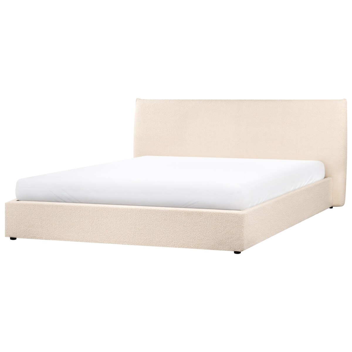 Łóżko z pojemnikiem Boucle LAVAUR 180 x 200 cm Beżowy