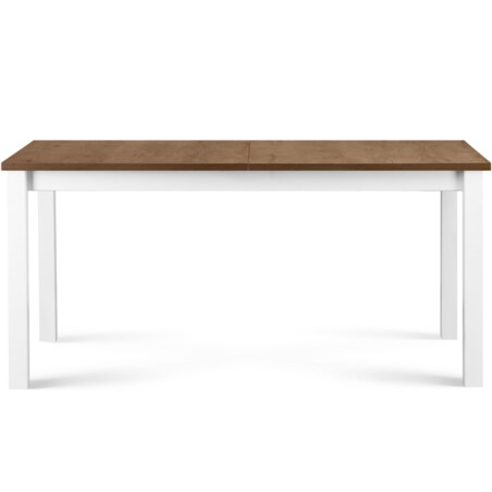 KONSIMO CENARE Stół prosty rozkładany 160 x 80 cm biały / ciemny dąb