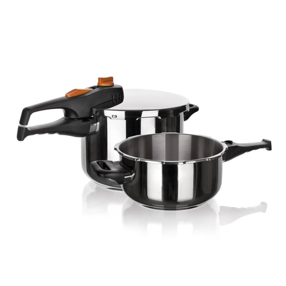 KOMPLET SZYBKOWARY duży + mały pokrywa pokrętło 4 i 6L GARNEK szybkie danie