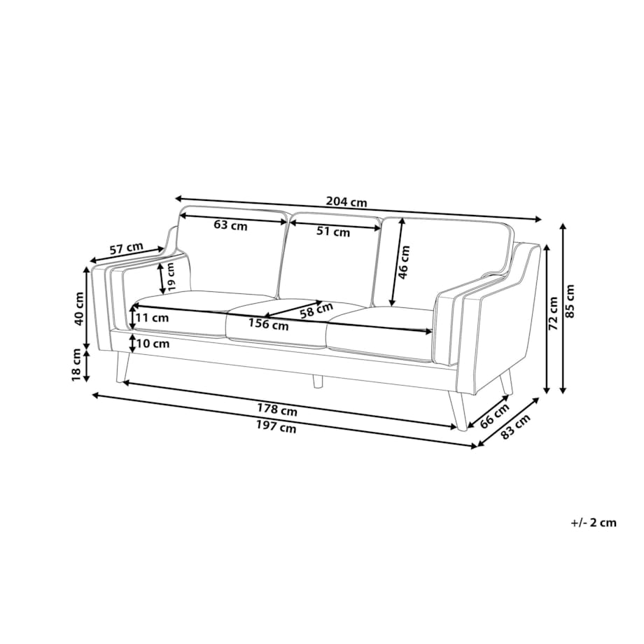 Sofa 3-osobowa ekoskóra szara LOKKA