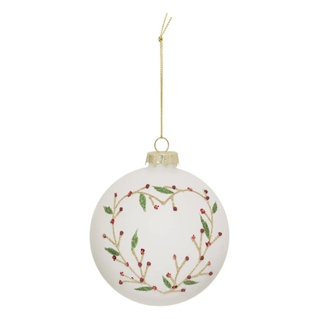 Komplet 12 szklanych bombek Gałązkowe serce Ø10 cm