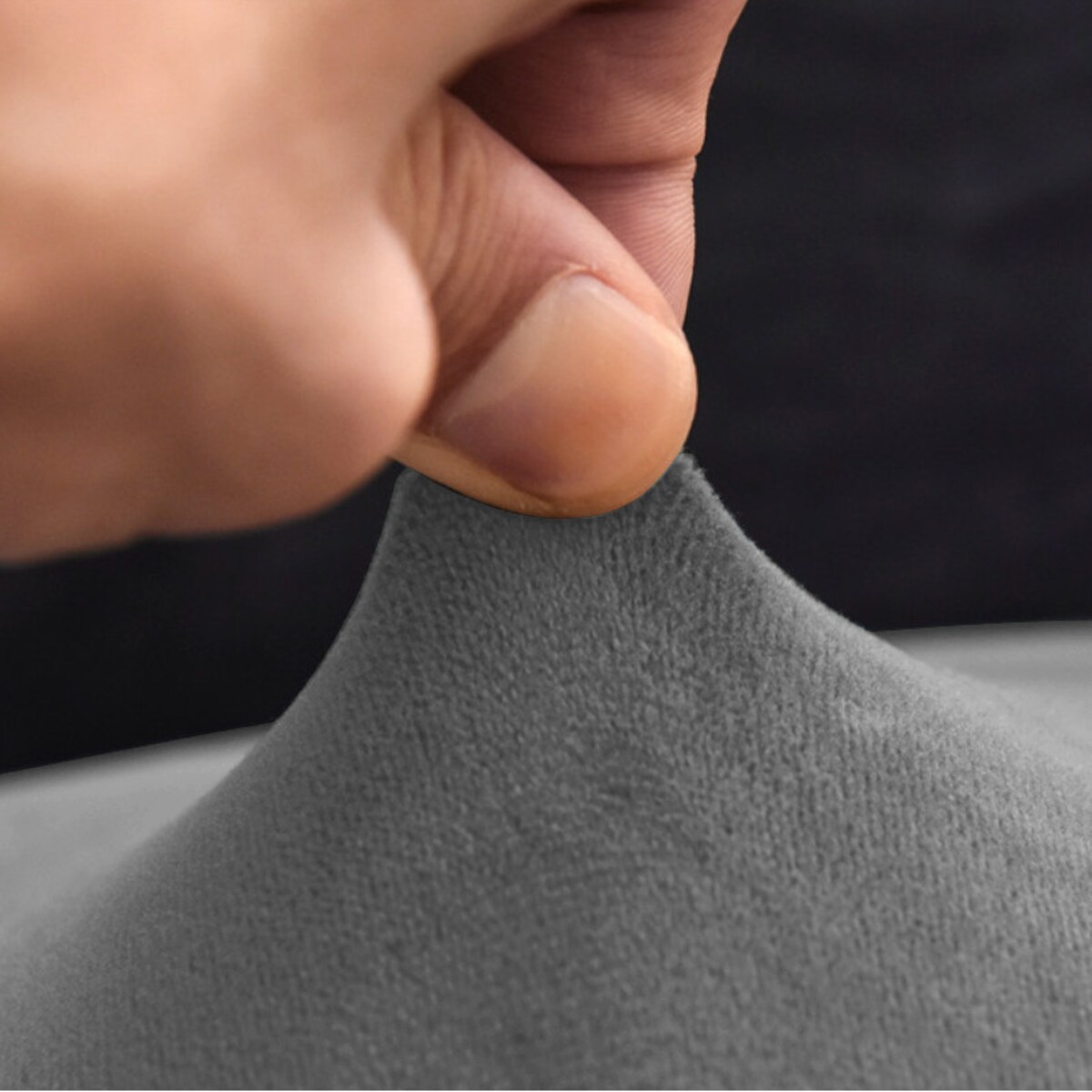 Pokrowiec Na Krzesło Xxl Szary Welur Elastyczny