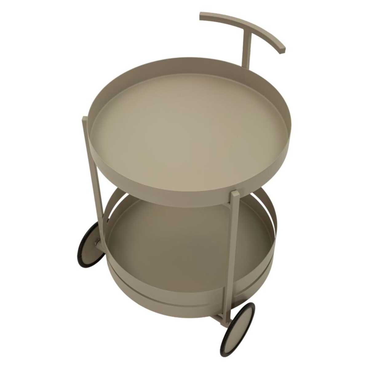 Wózek barowy Saturn Bar, 40 x 49,5 x 61 cm, barek na kółkach, szarobeżowy, metal, styl nowoczesny, Mauro Ferretti