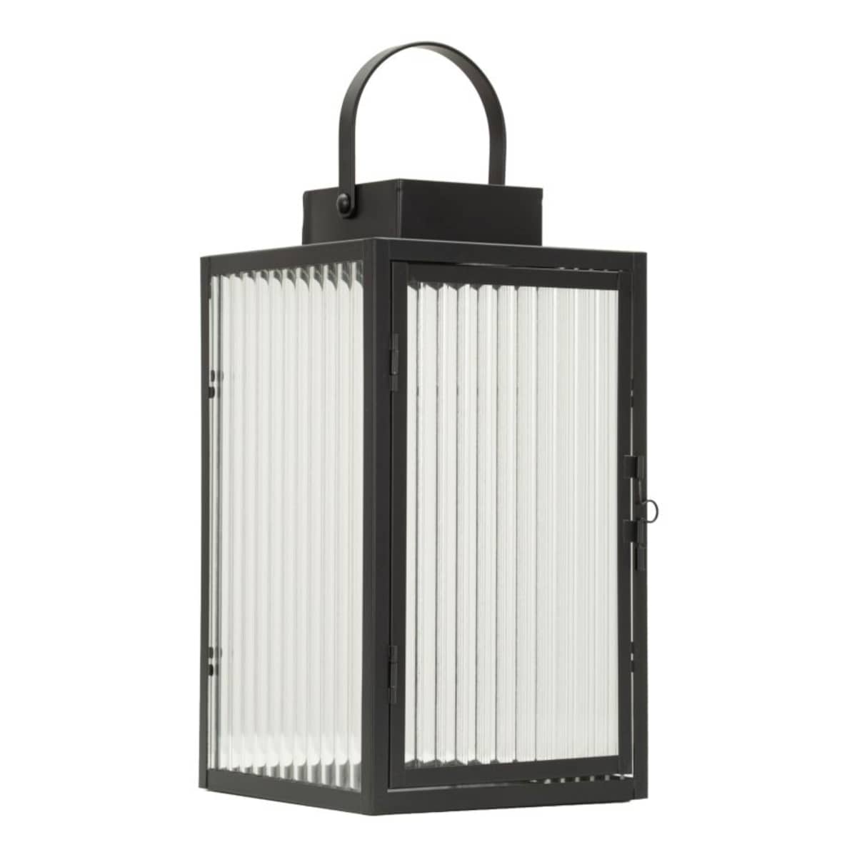 Lampion dekoracyjny Simply, kolor czarny, metal i szkło, 15,5 x 15,5 x 28,5 cm, styl nowoczesny, dekoracja do salonu, Mauro Ferretti