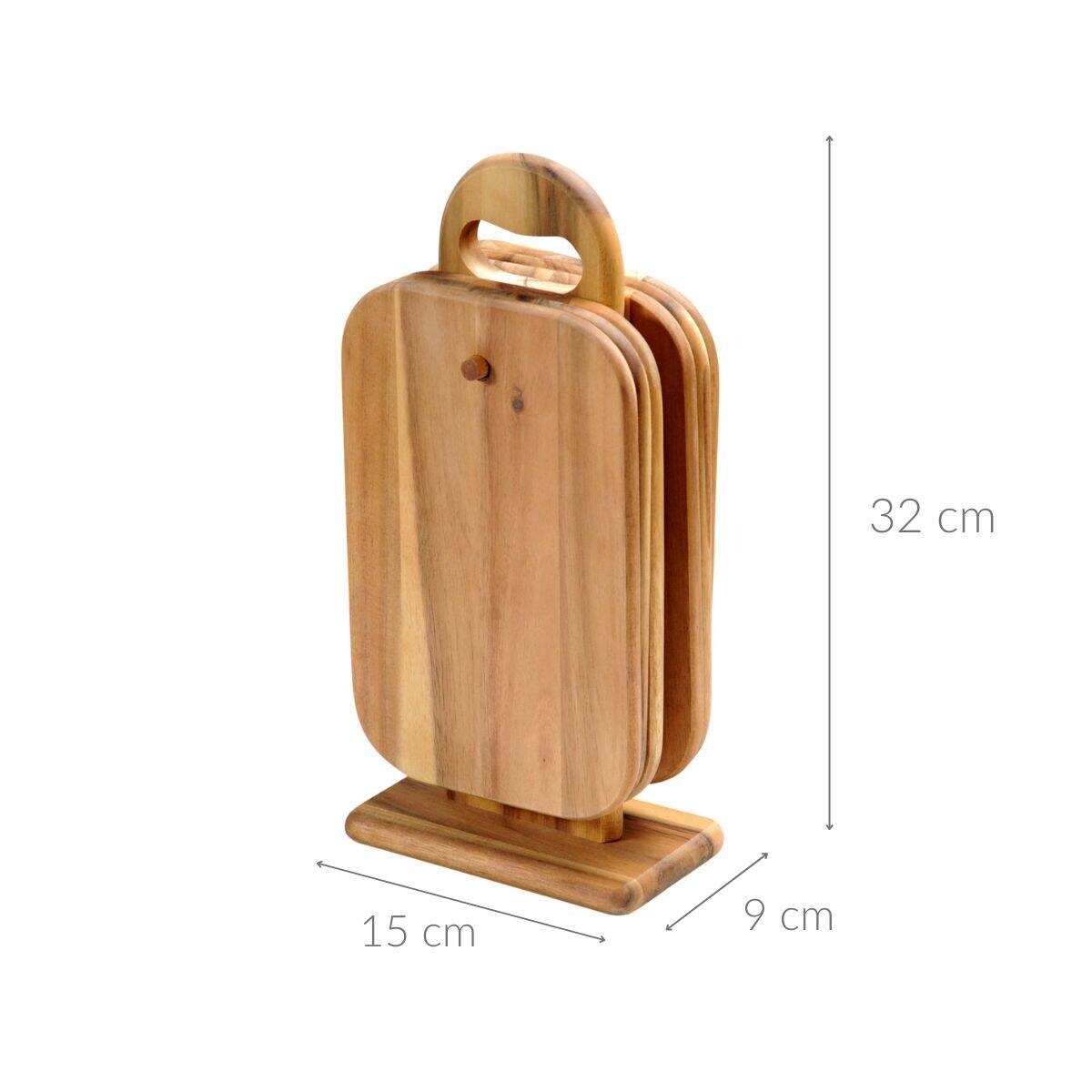 Deski do krojenia, na stojaku, akacja, 6 sztuk, Kesper