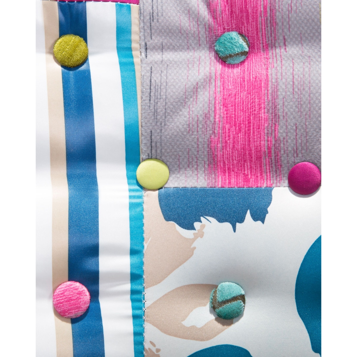 Fotel patchwork niebieski MANDAL