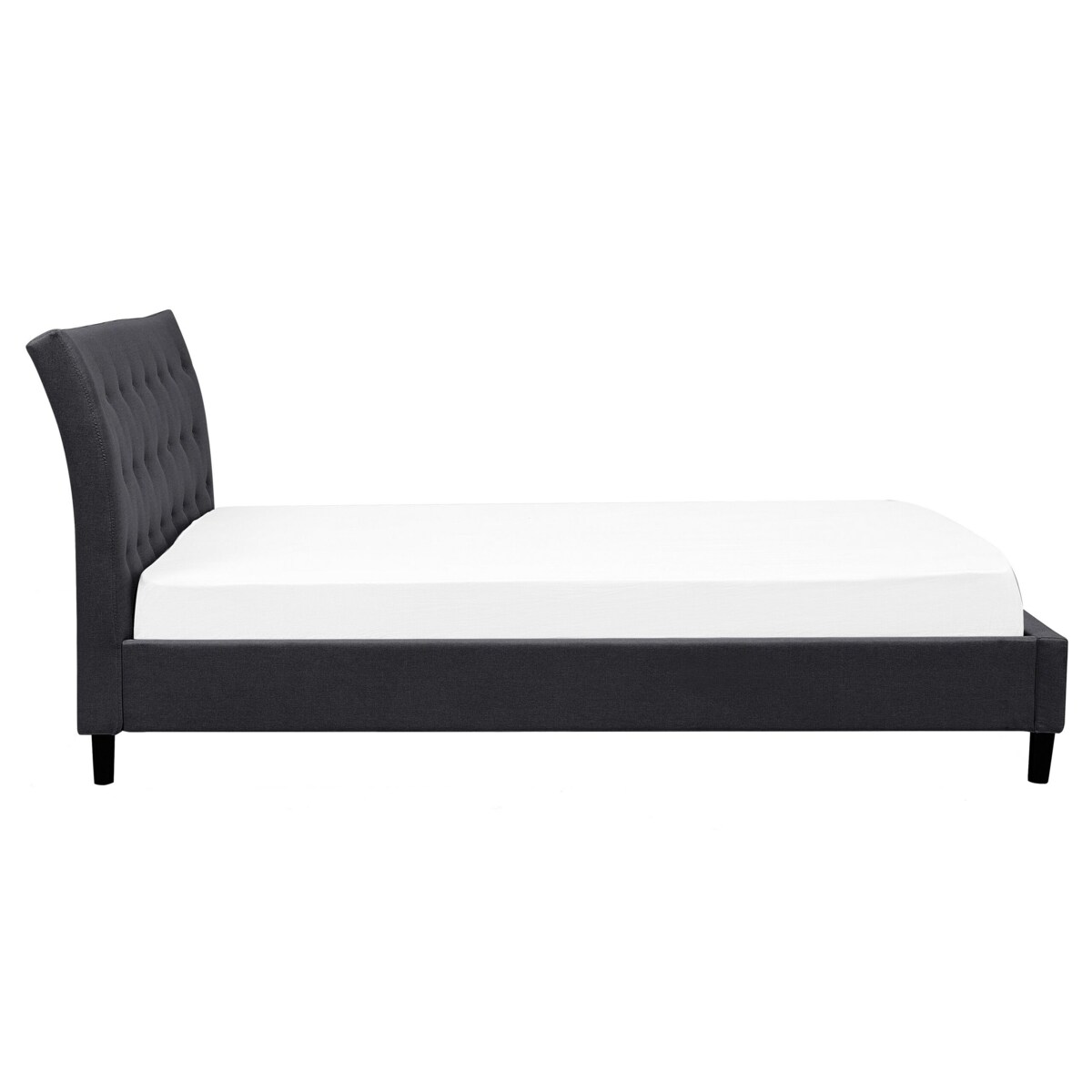 Łóżko tapicerowane 160 x 200 cm ciemnoszare SAVERNE