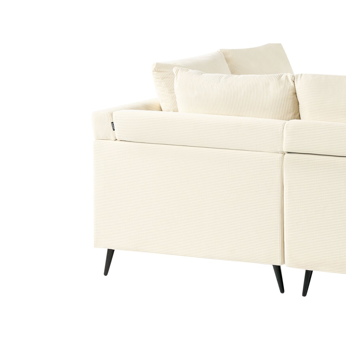 Narożnik sztruksowy lewostronny jasnobeżowy LUNNER