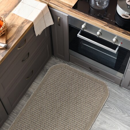 Chodnik płasko tkany Roma 68x114 cm Kratka Beżowy