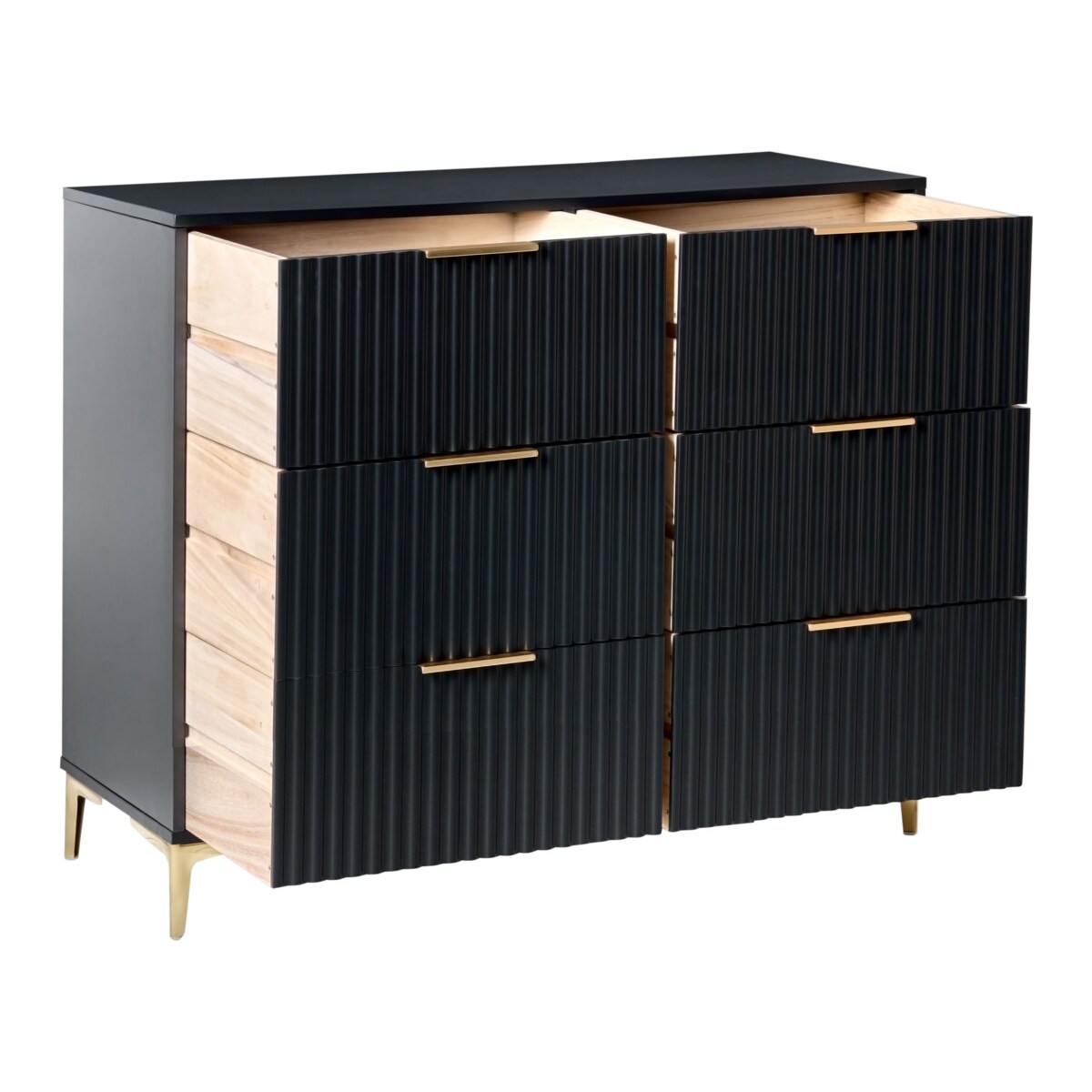 Komoda 6 szuflad WALCOTT Czarny