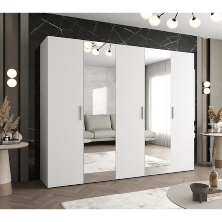 Szafa uchylna otwierana BARI 2 250 wys. 202 cm Biały + u. Srebrny