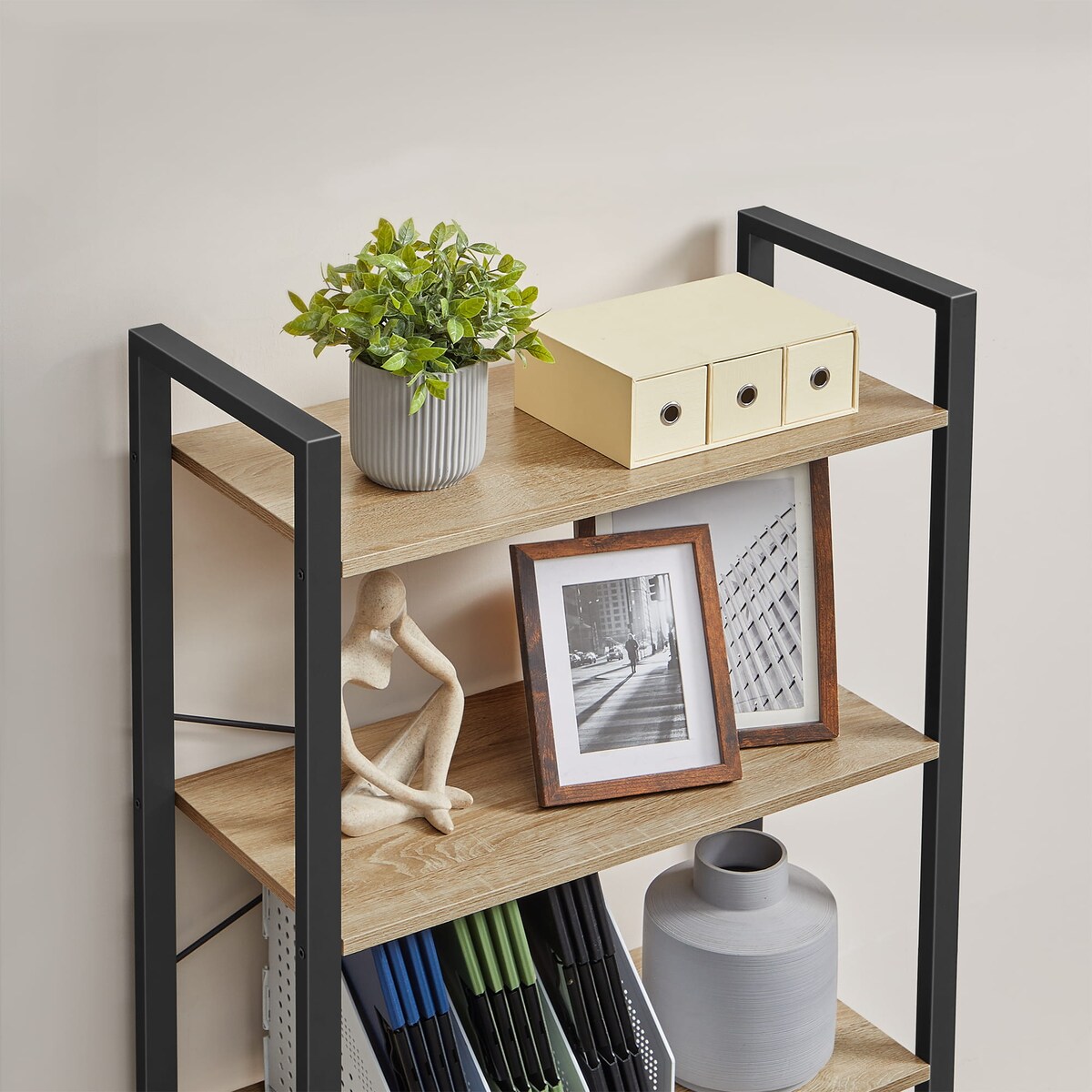 Regał Półka Na Książki 66X30X153 Cm Sonoma, Czarny