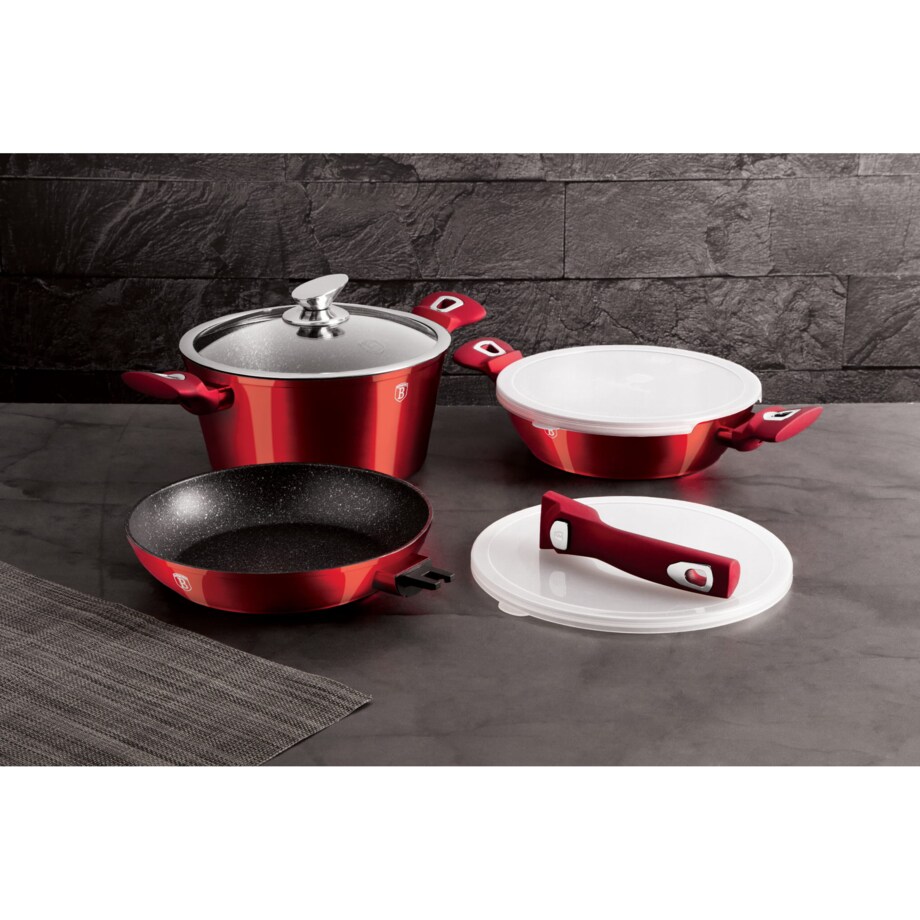 Komplet garnków 6-ele 24cm BERLINGER HAUS Metallic Burgundy