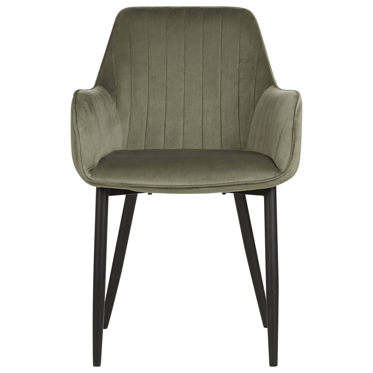 Zestaw 2 krzeseł do jadalni WELLSTON Welur Oliwkowy