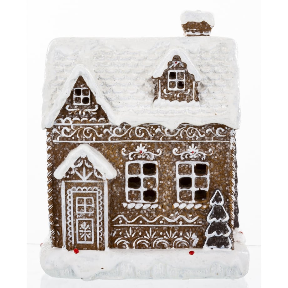 Domek z piernika lukrowany LED 15,5x12,5x6 cm CIOCCOLATO