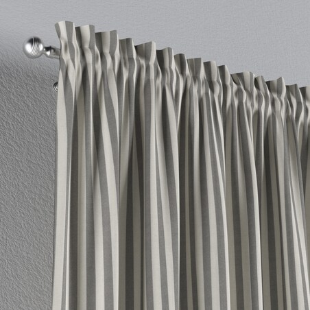 Zasłona na kanale z grzywką 1 szt. 130x245 szaro-białe pasy (1,5cm)