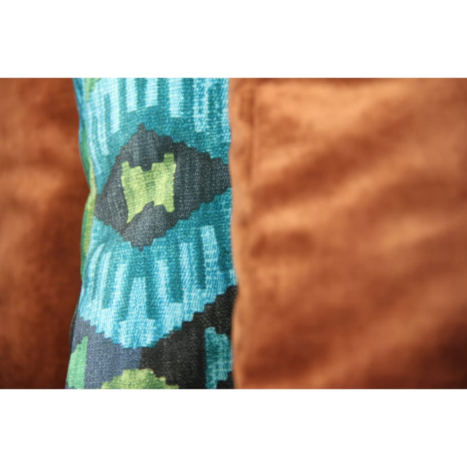 Poduszka welurowa Aztek Boho 45x45 cm -turkus