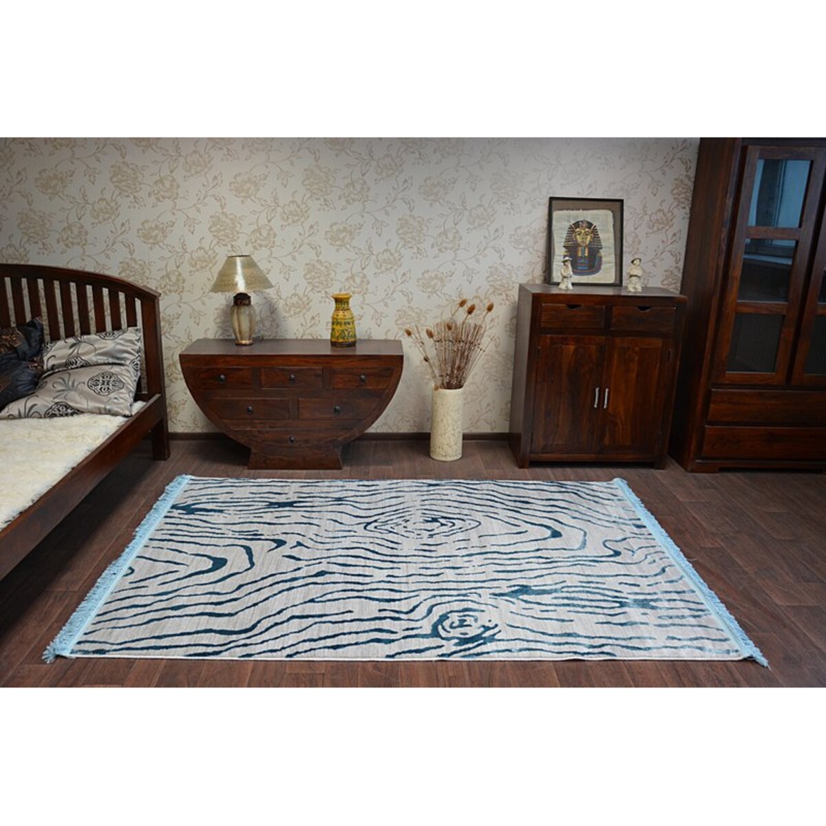 Dywan AKRYL MANYAS 195AA Szary/Niebieski 80x300 cm